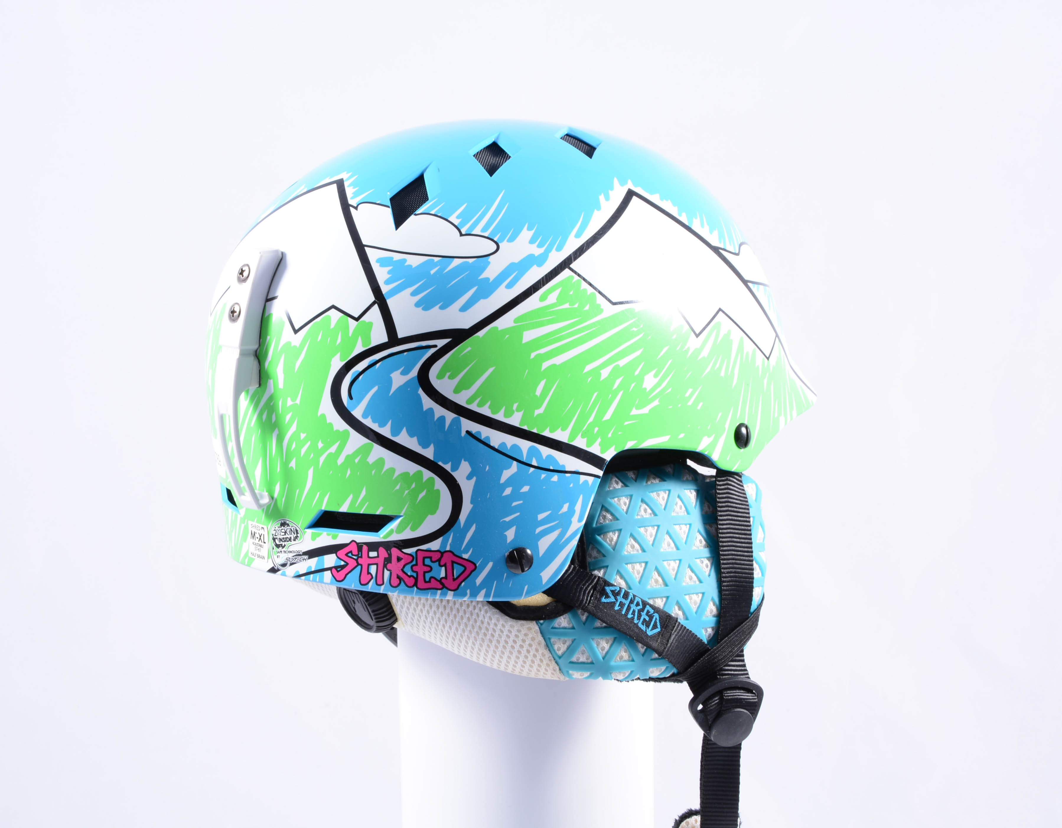 casco da sci/snowboard SHRED HALF BRAIN D-LUX, Blue/multicolour, regolabile  